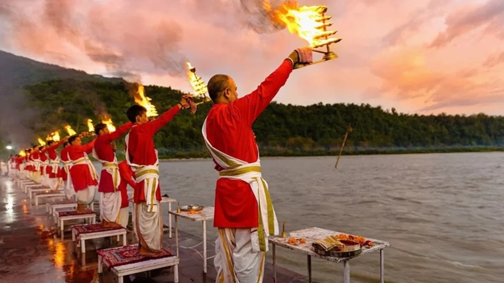 Ganga Aarti ceremony at Dashashwamedh Ghat North India Tour